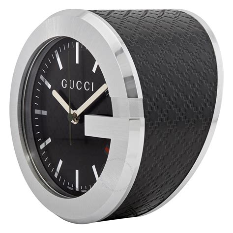 Gucci Black Diamond Pattern Dial Table Clock YC210006 